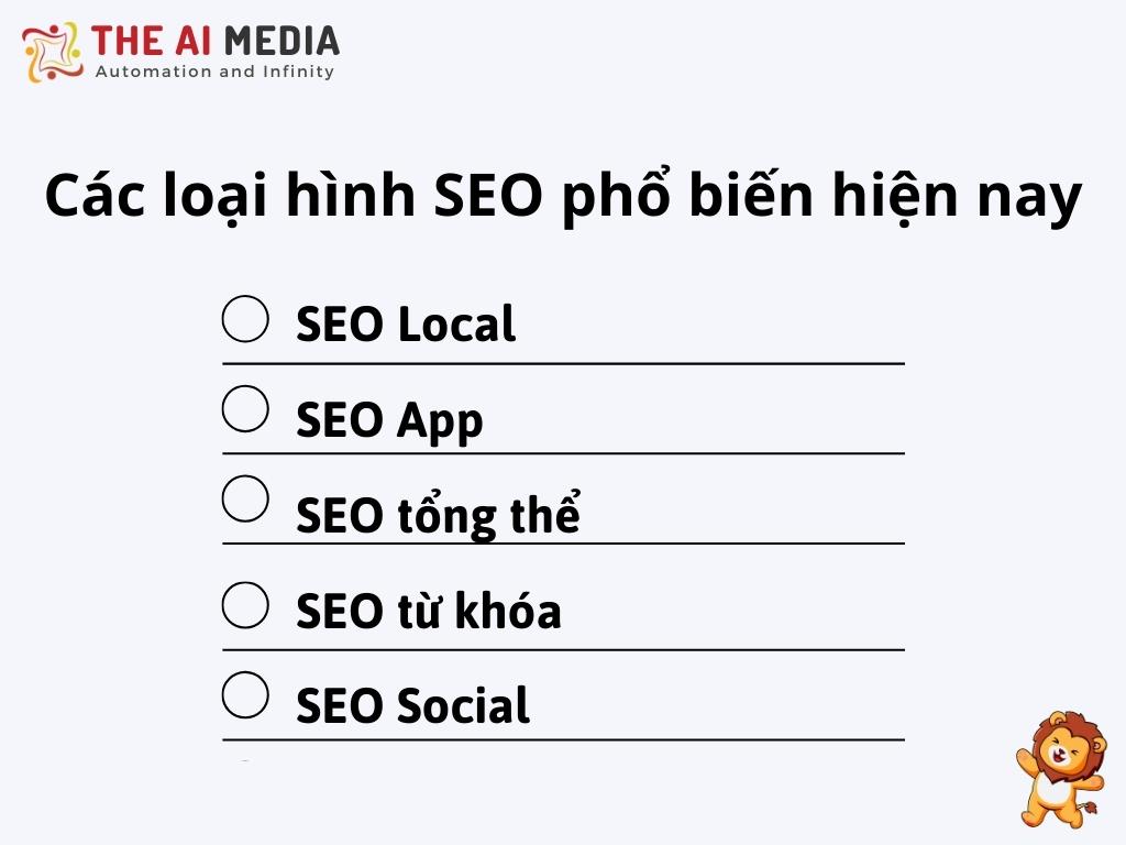 Các loại hình SEO phổ biến hiện nay